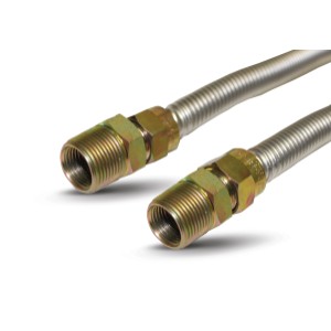 LPS Sourcing Stainless Steel Flexible Gas Line 1/2" MIP X 1/2" MIP x 36" - 176210 | Lowe's Pro Supply