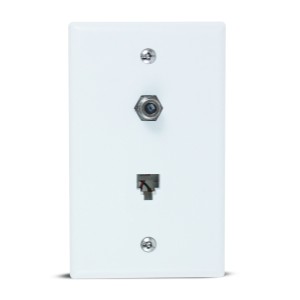 Newhouse Hardware Cable/Telephone Combo Wall Plate, White, Pack of 5 - 349336 | Lowe's Pro Supply
