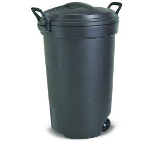 32 Gallon Rubbermaid Trash Can w/Lid and Heavy-Duty Wheels - 542053 | Lowe's Pro Supply