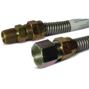 Stainless Steel Flexible Gas Line 1/2" MIP X 3/4" FIP x 48"