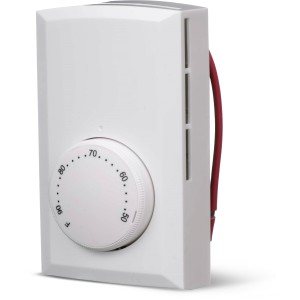Cadet White Single-Pole Line Voltage Thermostat T410A, 8300
