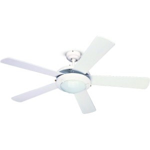52" 5-blade dual mount with led light white