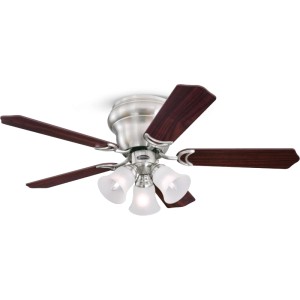 42" 5-blade hugger mount with led light brushed nickel