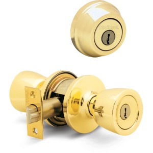 Kwikset Deadbolt/Abbey Entry Combo Polished Brass