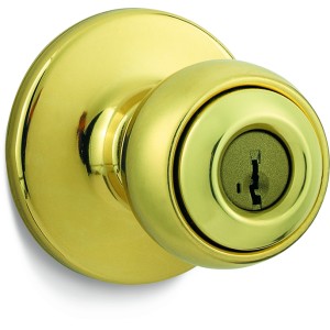 Kwikset SmartKey Polo Entry Knob Polished Brass