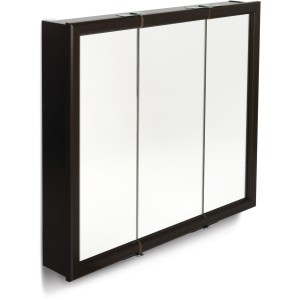 Surface Mount Tri-View Medicine Cabinet 30" x 26" Espresso