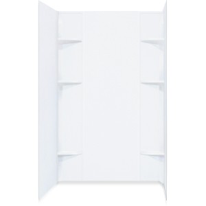 5-piece white thermoplastic deluxe shower walls
