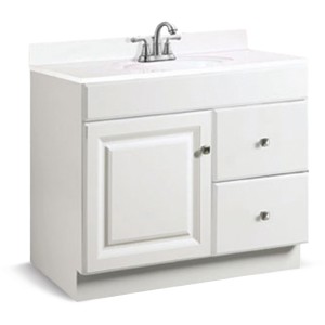 White Ready-to-Assemble Vanity Base 36"W X 21"D