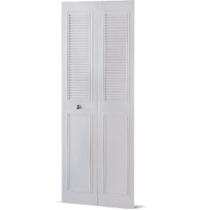 36"X96" CLASSIC MTL BIFL 2-PNL HALF LOUVERED