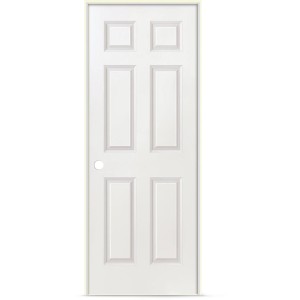 Interior Pre-Hung 6-Panel Door 30" x 80" Right Hand