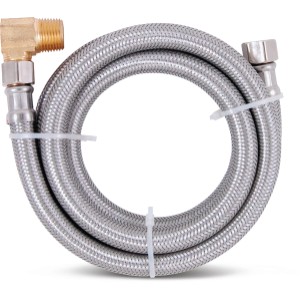 120" Dishwasher Stainless Steel Supply Line with Elbow