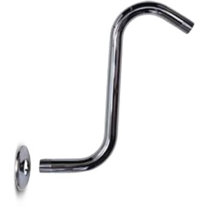 Chrome S-Shaped Shower Arm & Flange, 8" Extension