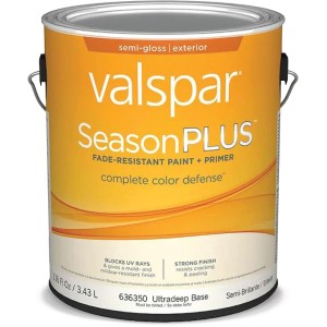 Valspar SeasonPlus Semi-Gloss Ultra Deep Tintable Latex Exterior Paint + Primer, 1-Gallon