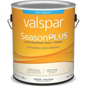 Valspar SeasonPlus Flat Deep Tintable Latex Exterior Paint + Primer, 1-Gallon