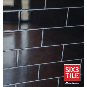 Six3 Backsplash Tile 22" x 46" x 1:4" Gloss Black Panel 5-Pack