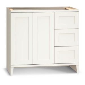 Reliabilt Reliabilt Pinnacle 36-in x 21-in White Vanity Sink Drawer Base Cabinet - 649432 | Lowe's Pro Supply