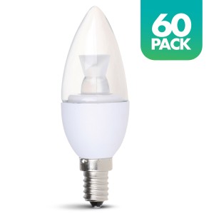 Simply Conserve Simply Conserve 5W (40W EQ) E12 Clear Candelabra LED Light Bulb, 2700K, Pack of 60 - 413947 | Lowe's Pro Supply
