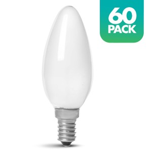 Simply Conserve Simply Conserve 5W (40W EQ) E12 Frosted Candelabra LED Light Bulb, 2700K, Pack of 50 - 413948 | Lowe's Pro Supply