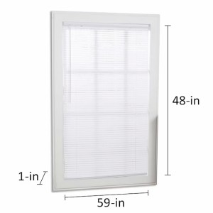 Project Source Project Source Cordless 1-in White Vinyl Light Filtering Mini-Blind 59-in x 48-in - 482259 | Lowe's Pro Supply