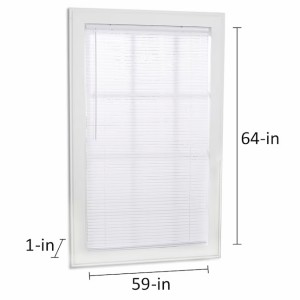 Project Source Project Source Cordless 1-in White Vinyl Light Filtering Mini-Blind 59-in x 64-in - 482559 | Lowe's Pro Supply