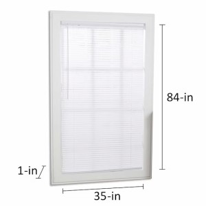 Project Source Project Source Cordless 1-in White Vinyl Light Filtering Mini-Blind 35-in x 84-in - 482835 | Lowe's Pro Supply