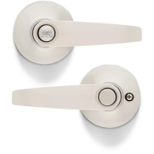 Kwikset Safe Lock Winston Privacy Satin Nickel Straight Lever - 558036 | Lowe's Pro Supply