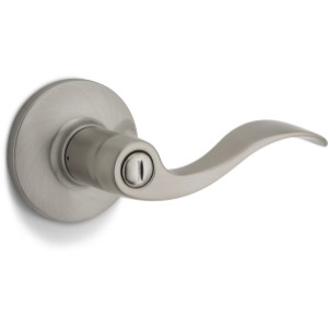 Kwikset Safe Lock Layton Privacy Satin Nickel Wave Lever - 558038 | Lowe's Pro Supply