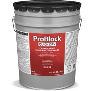 ProBlock ProBlock Quick-Dry Oil-Modified Interior/Exterior Primer, Low VOC, Low Odor, 5-Gallon - 810402 | Lowe's Pro Supply