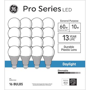 LPS Sourcing GE LED Pro 60W A19 5K FR, Pack of 16 - 413979 | Lowe's Pro Supply