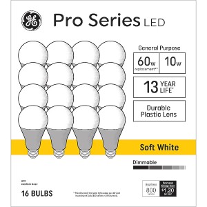 LPS Sourcing GE LED Pro 60W A19 2.7K FR, Pack of 16 - 413981 | Lowe's Pro Supply