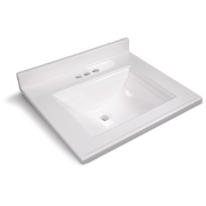 Design House Camilla I Vanity Top in White Cultured Marble, 25-in x 22-in - 665690 | Lowe's Pro Supply