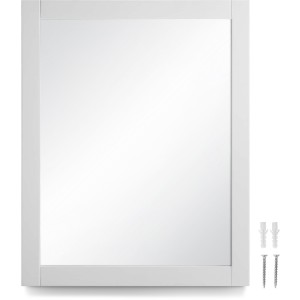 Design House Shorewood Rectangular Wooden Wall Mirror in White, 30-inch x 24-in - 693775 | Lowe's Pro Supply