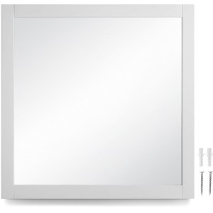 Design House Shorewood Square Wooden Wall Mirror in White, 30-in - 693776 | Lowe's Pro Supply