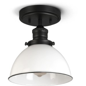 Design House Savannah 1-Light Semi-Flush Mount, Metal Shade, Matte Black - 432017 | Lowe's Pro Supply