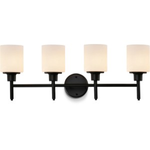 Design House Aubrey 4-Light Vanity Light, Frosted Glass, Matte Black - 435001 | Lowe's Pro Supply