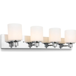 Design House Dane 4-Light Vanity Light, Frosted Glass, Polished Chrome - 435005 | Lowe's Pro Supply