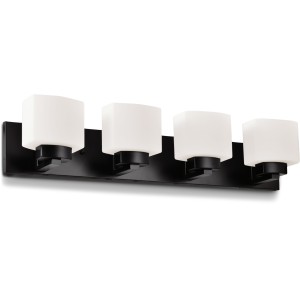 Design House Dove Creek 4-Light Vanity Light, Frosted Glass, Matte Black - 435010 | Lowe's Pro Supply