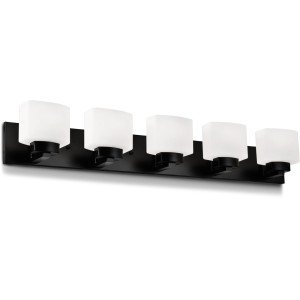 Design House Dove Creek 5-Light Vanity Light, Frosted Glass, Matte Black - 435011 | Lowe's Pro Supply