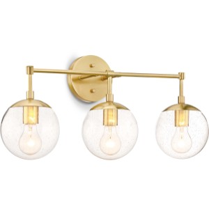 Design House Gracelyn 3-Light Vanity Light, Seedy Glass, Satin Gold - 435014 | Lowe's Pro Supply