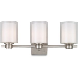 Design House Oslo 3-Light Vanity Light, Double Glass, Satin Nickel - 435016 | Lowe's Pro Supply