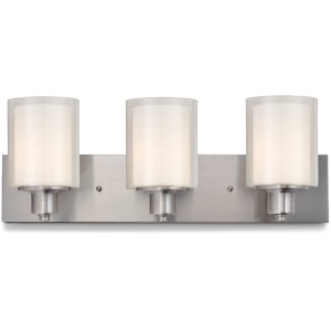 Design House Oslo 3-Light Vanity Light, Frosted Glass, Satin Nickel - 435017 | Lowe's Pro Supply
