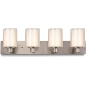 Design House Oslo 4-Light Vanity Light, Double Glass, Satin Nickel - 435020 | Lowe's Pro Supply