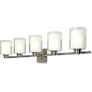 Design House Oslo 5-Light Vanity Light, Double Glass, Satin Nickel - 435022 | Lowe's Pro Supply