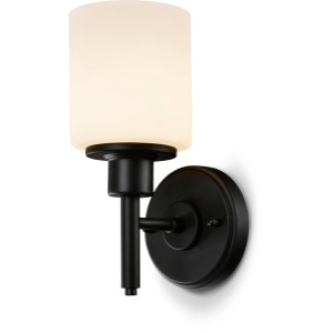 Design House Aubrey 1-Light Wall Light, Frosted Glass, Matte Black - 436000 | Lowe's Pro Supply