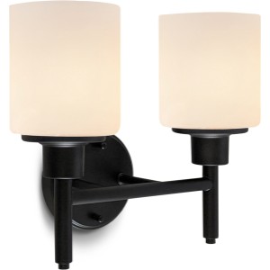 Design House Aubrey 2-Light Wall Light, Frosted Glass, Matte Black - 436001 | Lowe's Pro Supply