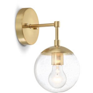 Design House Gracelyn 1-Light Wall Light, Seedy Glass Globe, Satin Gold - 436005 | Lowe's Pro Supply