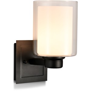 Design House Oslo 1-Light Wall Sconce, Double Glass, Matte Black - 436006 | Lowe's Pro Supply