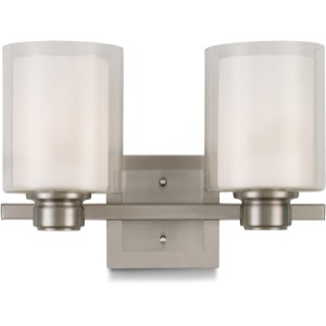 Design House Oslo 2-Light Wall Sconce, Double Glass, Satin Nickel - 436008 | Lowe's Pro Supply