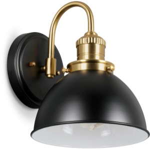 Design House Savannah 1-Light Wall Light, Metal Shade, Black/Satin Gold - 436009 | Lowe's Pro Supply