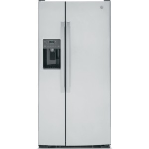 GE 36-Inch 23 Cu Ft Side-by-Side Refrigerator with Ice and Water Dispenser, Stainless Steel